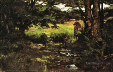 Brook in Woods Theodore Clement Steele Oil Paintings